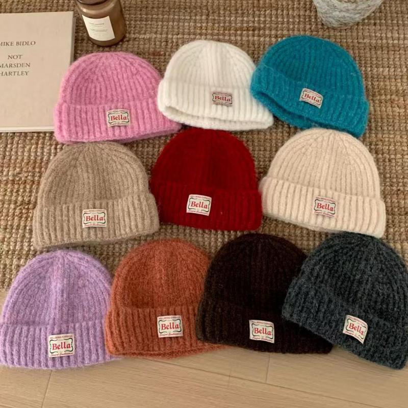 Winter Hats For Women Simple Fashion Knitted Beanie Hat All-Match Ear-Warm Winter Cap, Soft Cold-Proof Headwear Accessories