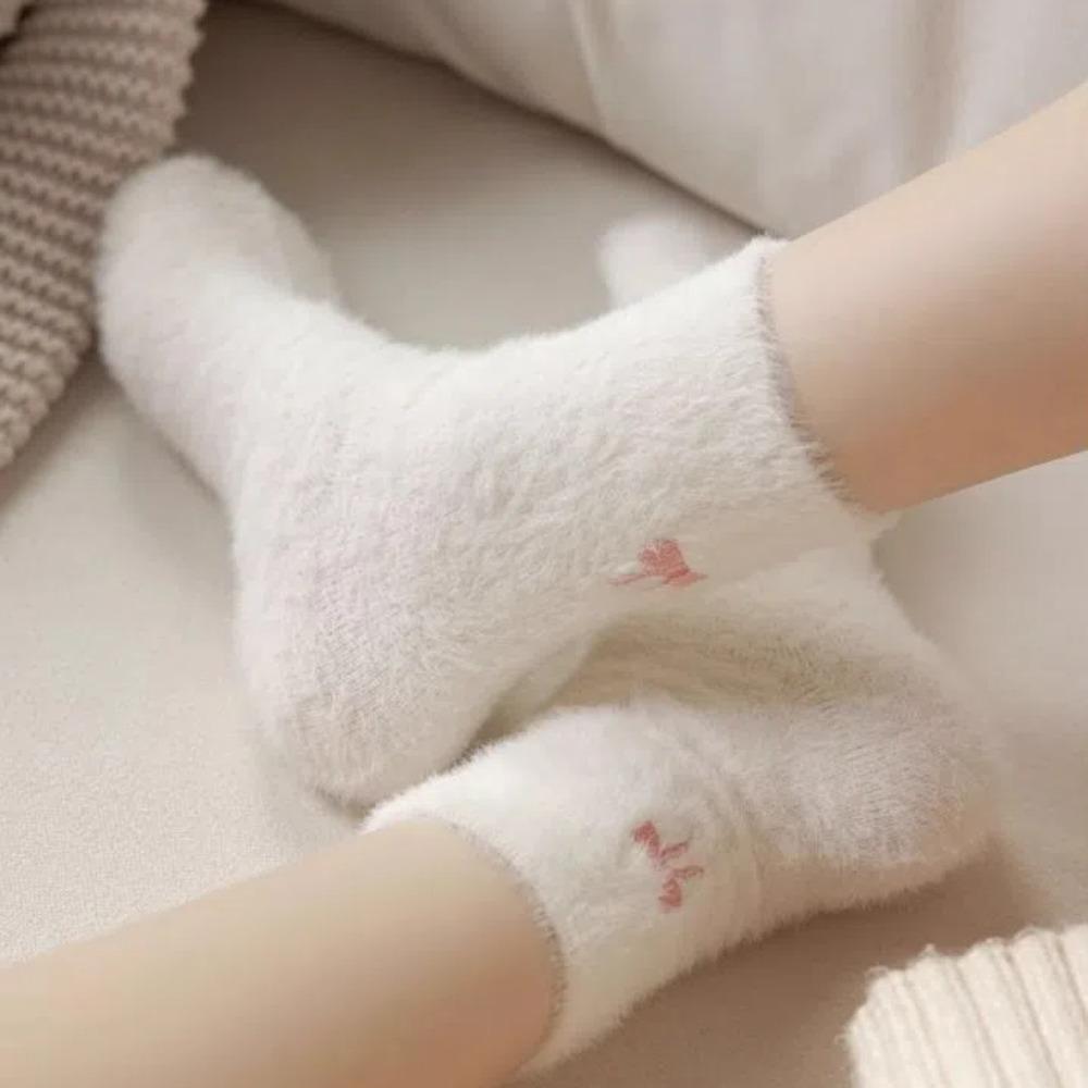 Thick Mid Tube Stockings Footwear Winter Socks Sweet Plush Socks