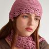 MERRYMOTIVE Handmade Crochet Knitted Beanie (Melange Pink)