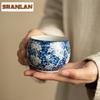 170ml Ru Kiln Blue And White Tea Cup Creative Ice Plum Master Cup Small Tasting Mug Vintage Tea Bowl Tableware Collection Gifts