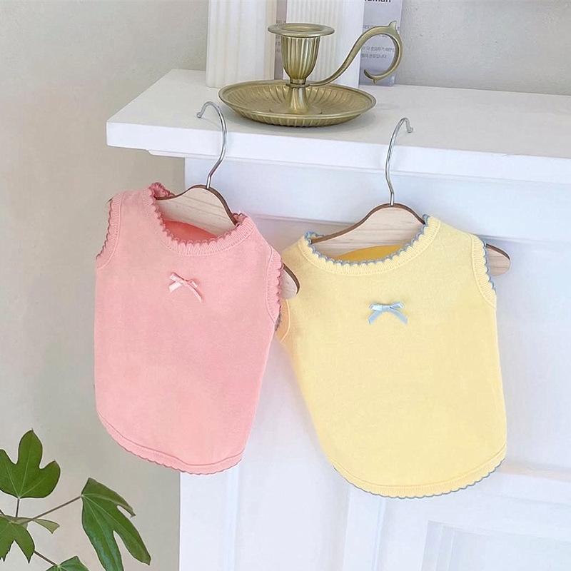 

Cute and sweet macaron pet vest teddy than bear small and medium-sized dog spring and summer thin cat and dog clothes XXL (recommended weight 15-10kg)