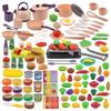 Funk Doggie Pretend Play Set - 129 Pieces Toy Set Incidentally Includes Induction Cooker, Pressure Cooker, Pots and Pans, and Luxury Cooking