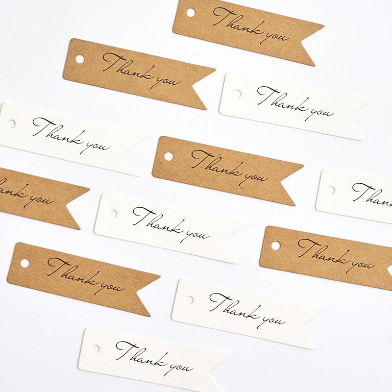 100pcs Swallowtail Shape Gift Tags Handwritten Card Blank Tags Kraft Paper Labels for Wedding Christmas Day Thanksgiving TMZ