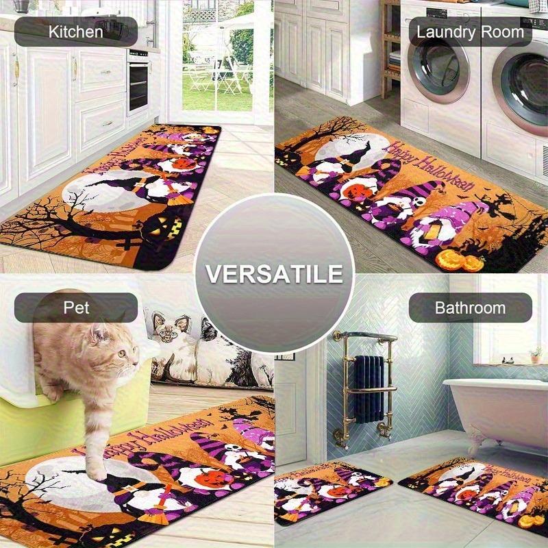 1PC Cyberpunk Skull Pattern Kitchen Rug Non-Slip Door Mat Pop Design Bathroom Rug Bath Mat Carpet for Home Sink Laundry Decor