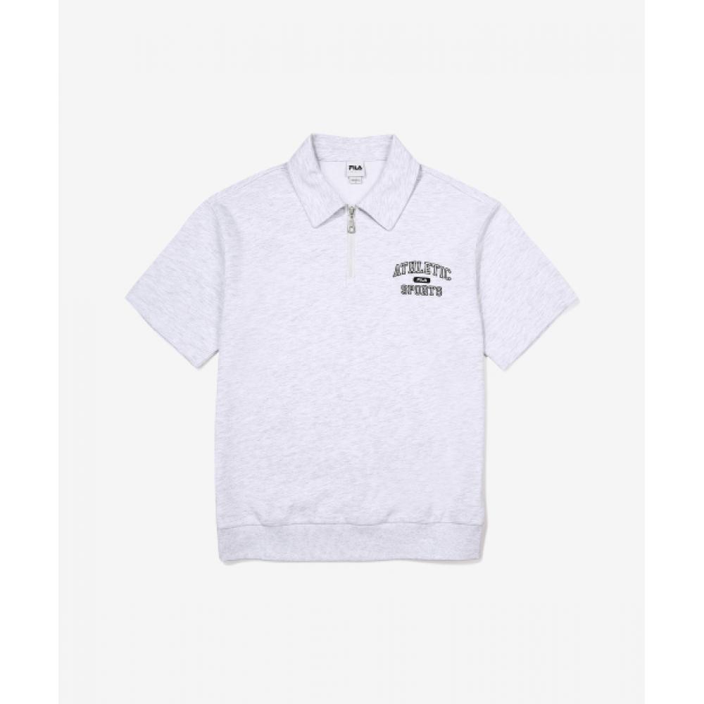 

Футболка FILA из смеси хлопка с короткими рукавами на молнии до половины FS2TSG2102XWTM