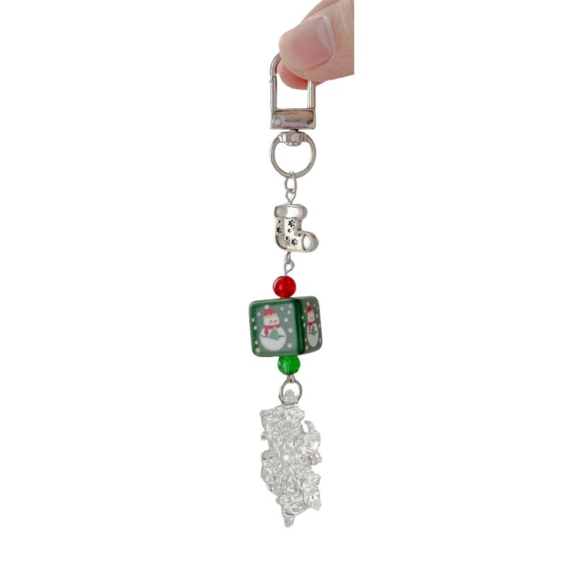Festival Christmas Bead Mobile Strap Phone Pendant Alloy Phone Strap Resin Alloy Texture Perfect for Bags or Keys