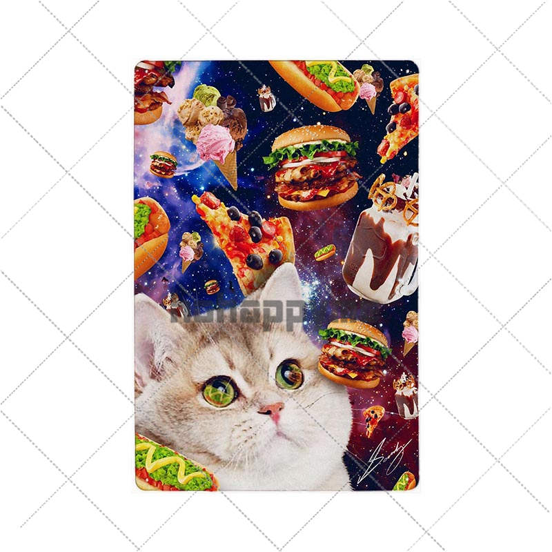 Funny Black Cat Pet Animal Cartoon Metal Tin Sign Vintage Poster Decorative Wall Plates Plaque Retro Home Decor 20x30cm