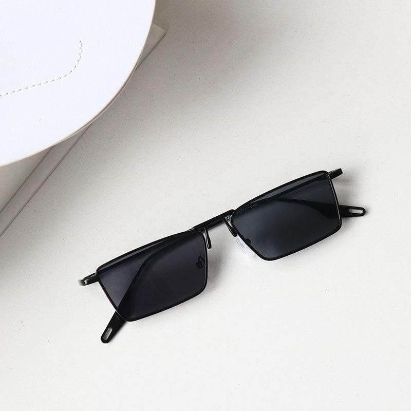

Light green sunglasses female tide small face rectangular small frame sunglasses Internet celebrity personality concave shape glasses