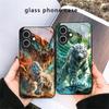 A huge dragon and tiger For iPhone 17 Air 16 E 15 Plus 14 Pro Max 13 12 mini 11 5 6 7 8 Plus XR XS Max SE Black Glass Phone Case