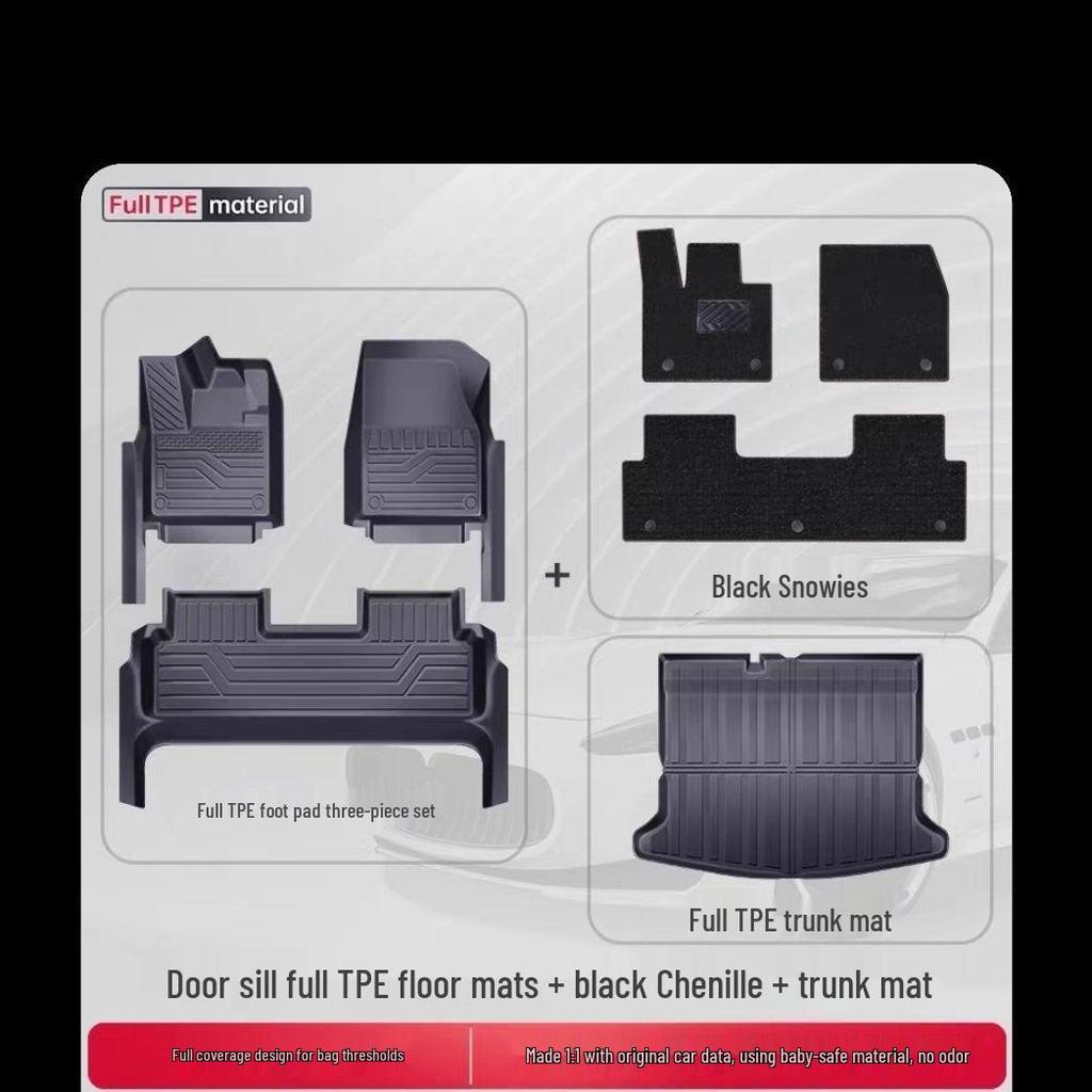 BYD Leopard Titanium 7 Five-Seater Double Layer TPE 2025 Floor Mats Kit