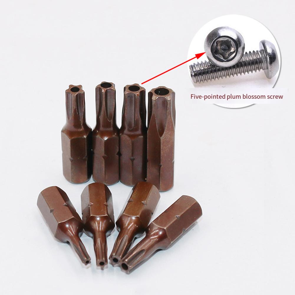 8 PCS Magnetic Batch Head Screwdriver Bit Set For Electric Drill TS8/10/15/20/25/27/30/40 Five-Point Screw Driver Bit Tools