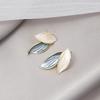 Morandi Contrasting Leaf Stud Earrings Dripping Oil Exquisite Small Earrings Fashionable Fringed Bear