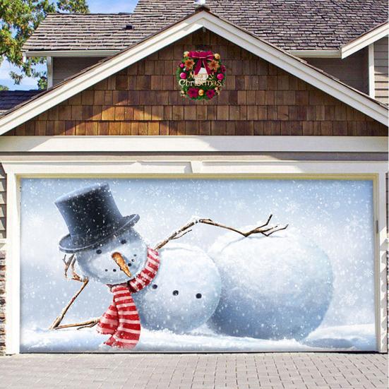 Christmas Garage Door Cover Large Christmas Banner Backdrop Decoration for Indoor Outdoor Garage Door Gate Party Wall Decor