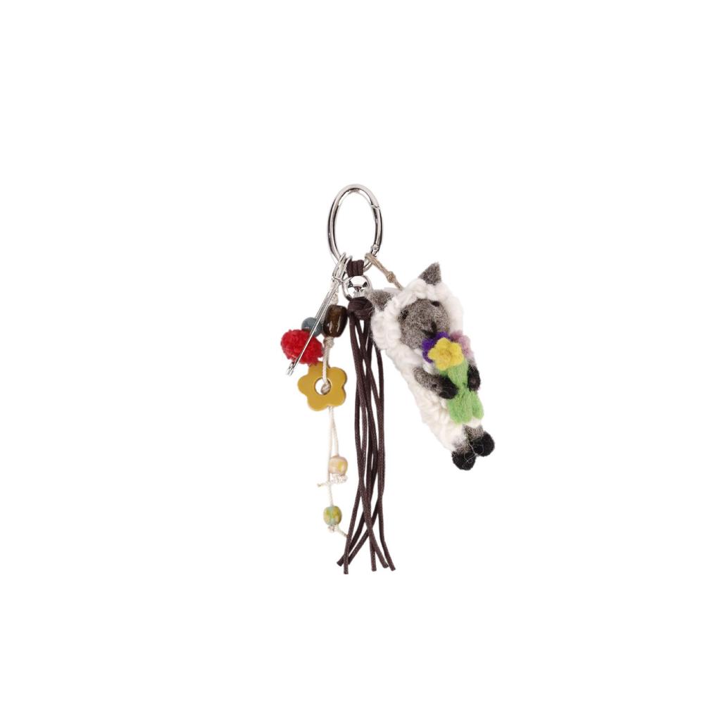 Wool Wizard Doll Keychain - Handmade Lamb Plush Charm