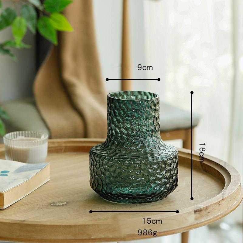 Honeycomb Big Belly Glass Vase Flower Arrangement Decoration Home Room Coffee Table Furnishing Ornament Office Study Accessories