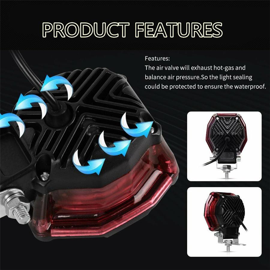 2X 2.75Inch 70W 5000LmLed Pods Work Light Lamp Spot Light With Angel Eye Offroad Suv Atv Jeep Motorcycle Drl High/Low Beam Flashing