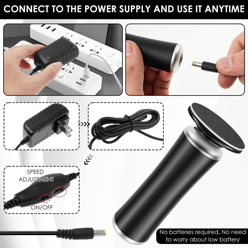 Electric Foot Callus Remover Rechargeable Pedicure Tool Adjustable Foot File Portable Callus Remover with Replacement Sand