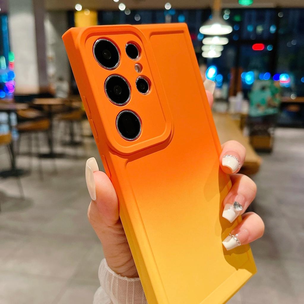 Liquid Silicone Gradient Phone Case For Samsung S24 S23 S22 S21 S20 FE S10 S9 S8 Note 20 Ultra 10 Plus 9 Soft Cover