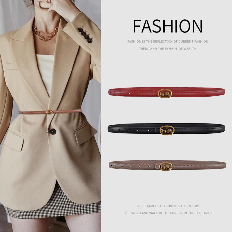 Curea nouă de piele de vacă pentru femei, rochie casual cu curea, curea subțire pentru costum pentru femei, curea pentru femei