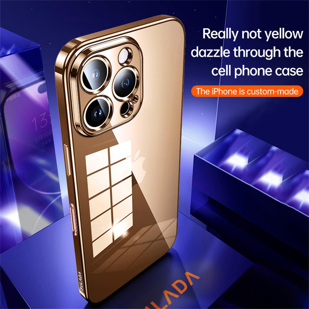 

SULADA For iPhone 16 Pro Max Case Ultra-Thin Electroplated TPU Clear Phone Cover Gold