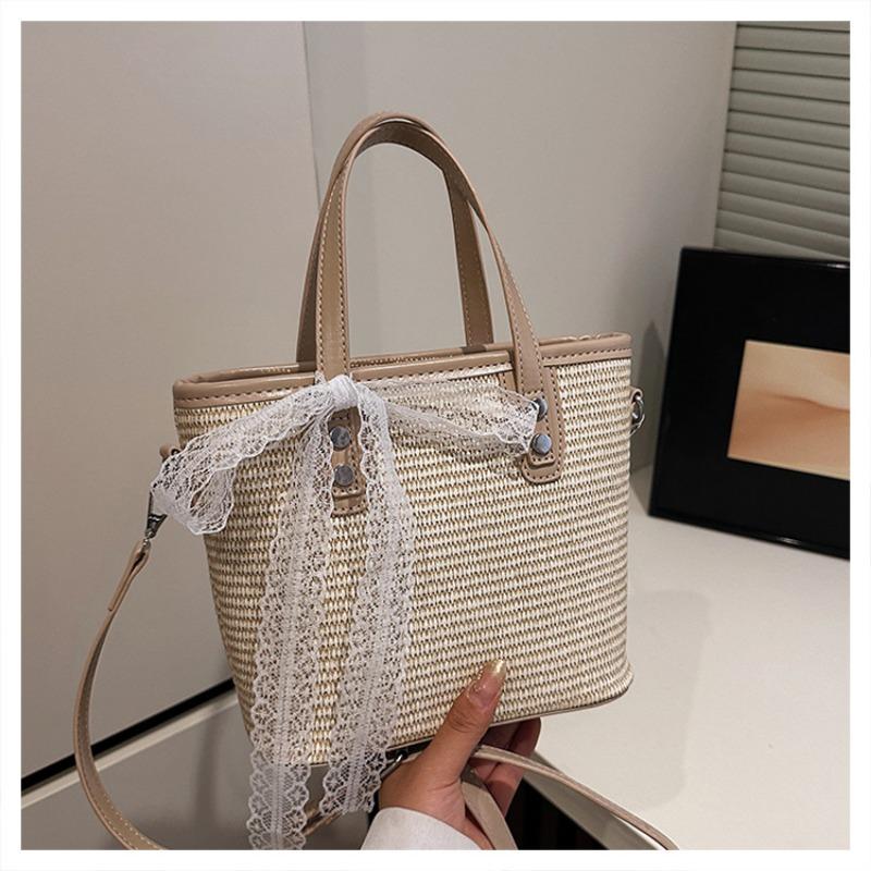 

Casual small bag summer woven seaside vacation handbag handmade material bag shoulder messenger bag хакі