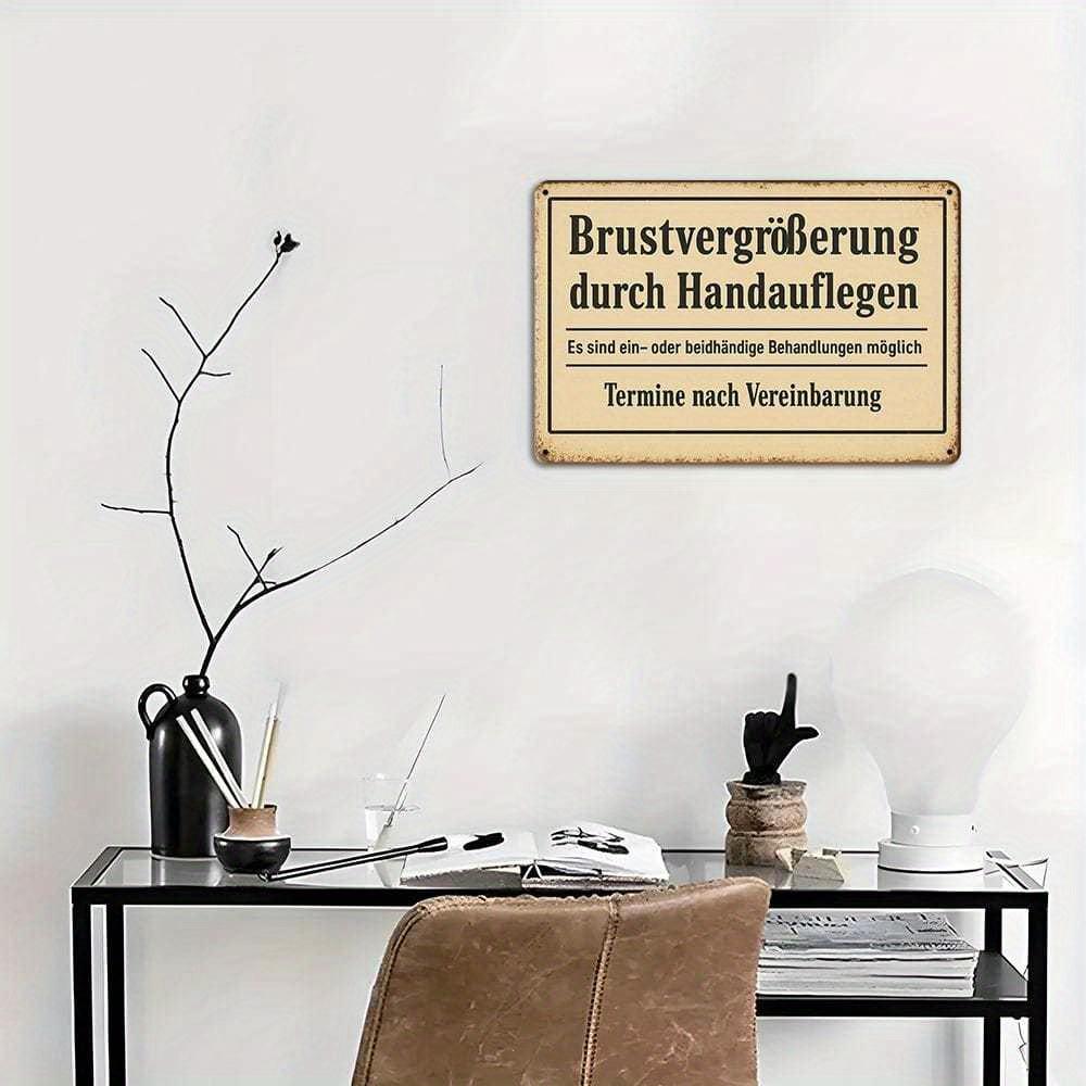 German humor metal sign "Touch-Up Breast Augmentation", 20x30cm.