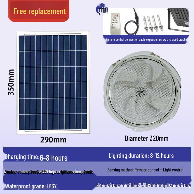 Ultra-Bright High-Power Solar Street & Courtyard Light - Outdoor/Indoor Waterproof Lighting
