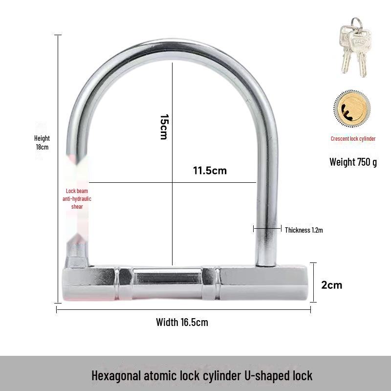 Electric Vehicle Anti-Theft U-Lock: Waterproof, Pry-Resistant Lock for Cars & Motorcycles