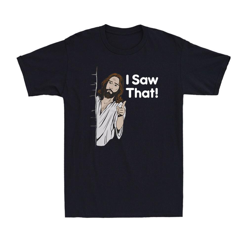 I Saw That Jesus Judging Funny Quote Jesus Meme Christian Vintage Men s T-Shirt S разноцветный