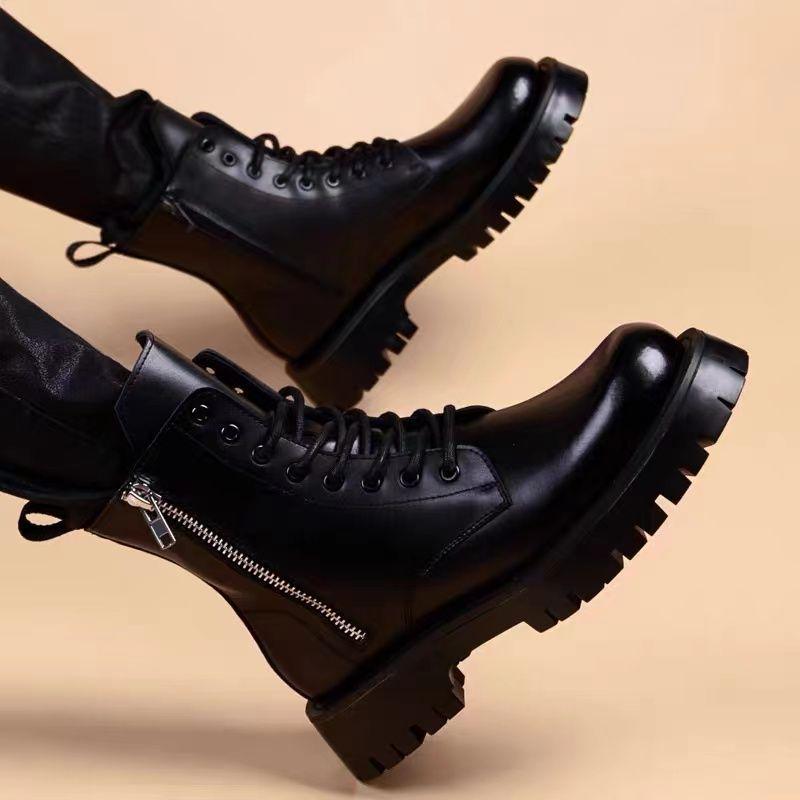 Men's 2024 Autumn British-Style Genuine Leather High-Top Work Boots