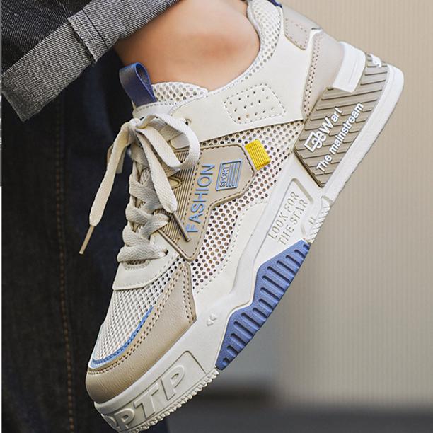 Herr Mode Mångsidiga Fritidsskor Fyra Säsonger Andningsbara Tjocksulade Utomhusskor Ungdomskomfort Sportskor