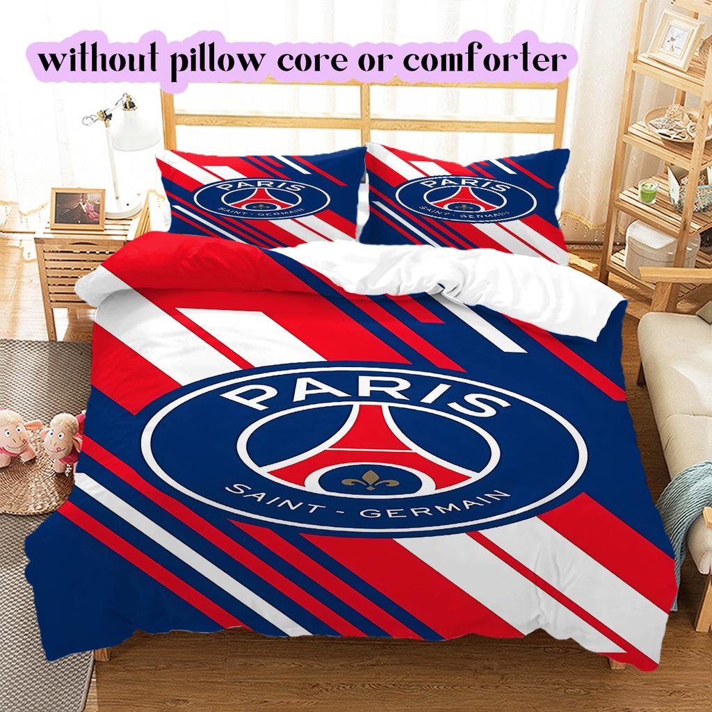 Football Red Blue Pattern Bedding Quilt Set Quilt Cover Pillowcase Home Decoration Birthday Gift (1 * duvet cover + 2 * pillowcase, without core)