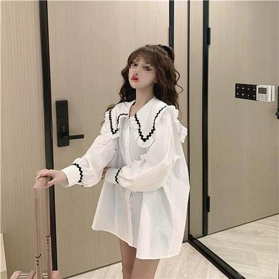 2025 Plus Size Women s Sweet Korean Plaid Ruffle Blouse S