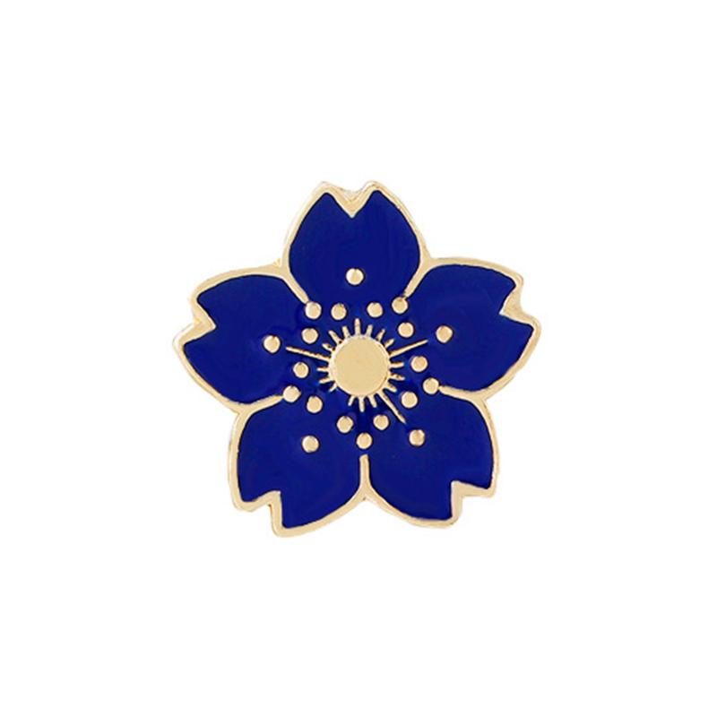 

Sweet Cherry Blossom Flower Brooch Japanese Sakura Enamel Pins BackPack Collar Button Lapel Pin Badge Women Jewelry Female Gift синий