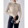 High Neck Solid Color Long Sleeve Top Turtleneck Pure Color Knitting Long Sleeves Tops