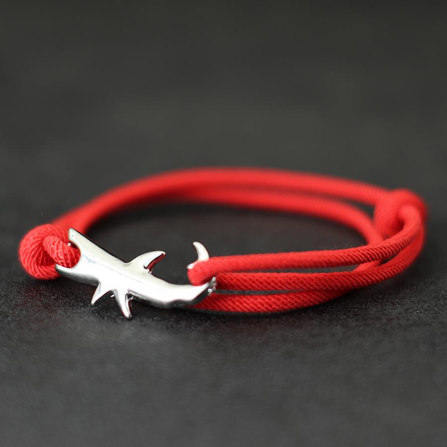 Simple Style Marine String Bracelet For Men Double Layer Sliding Adjustable Shark Braslet Surfing Nautical Rope Braclet Pulseria