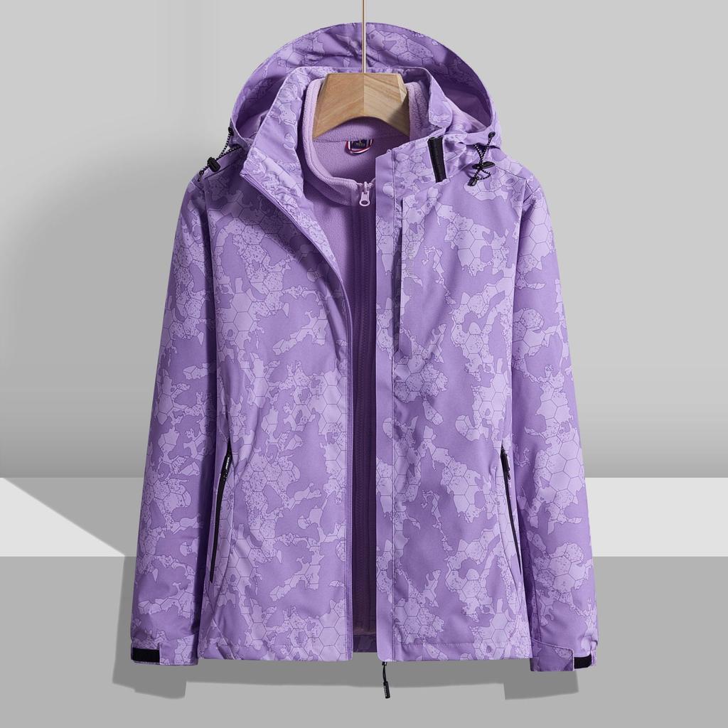 Outside Three-in-one Jacket Female's Removable Fleece Liner Two-piece Mountaineering Suit High Quality Durable Construction Practical Daily Use