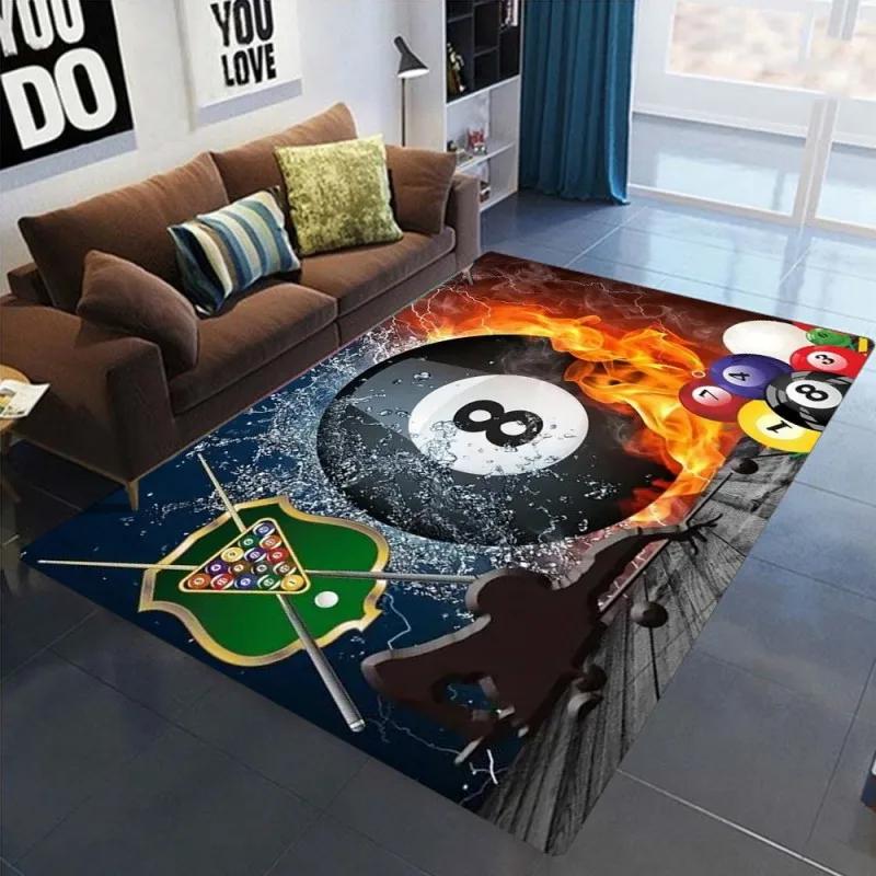 Teppich Schlicht Schwarz 8 Bereichsteppiche Schlafzimmerteppich Bearbrick Billard Schwarze 8 Billardtischmatte Schmutzabweisender Teppich Fußmatte