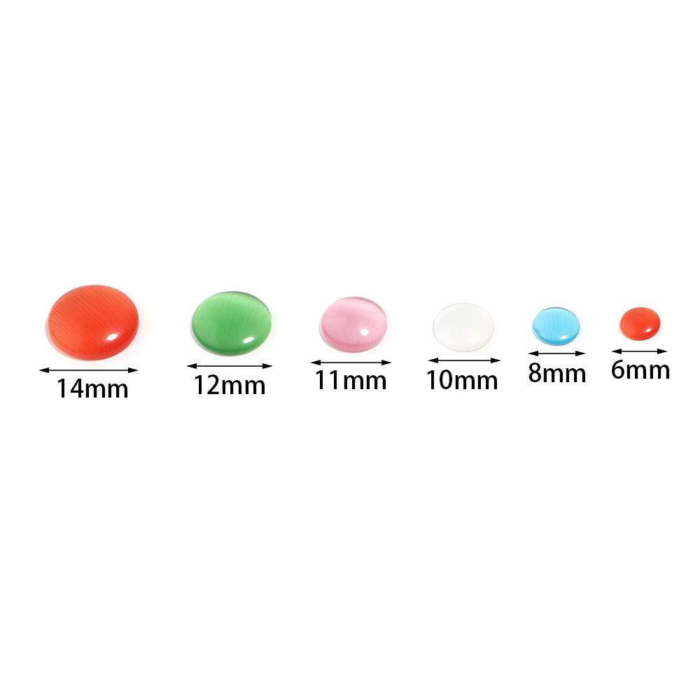 10-30pcs Cat Eye Cabochon Beads Natural Stone Beads Round Flat Back Spacer Stone Beads For Jewelry Making DIY Bracelet Necklace