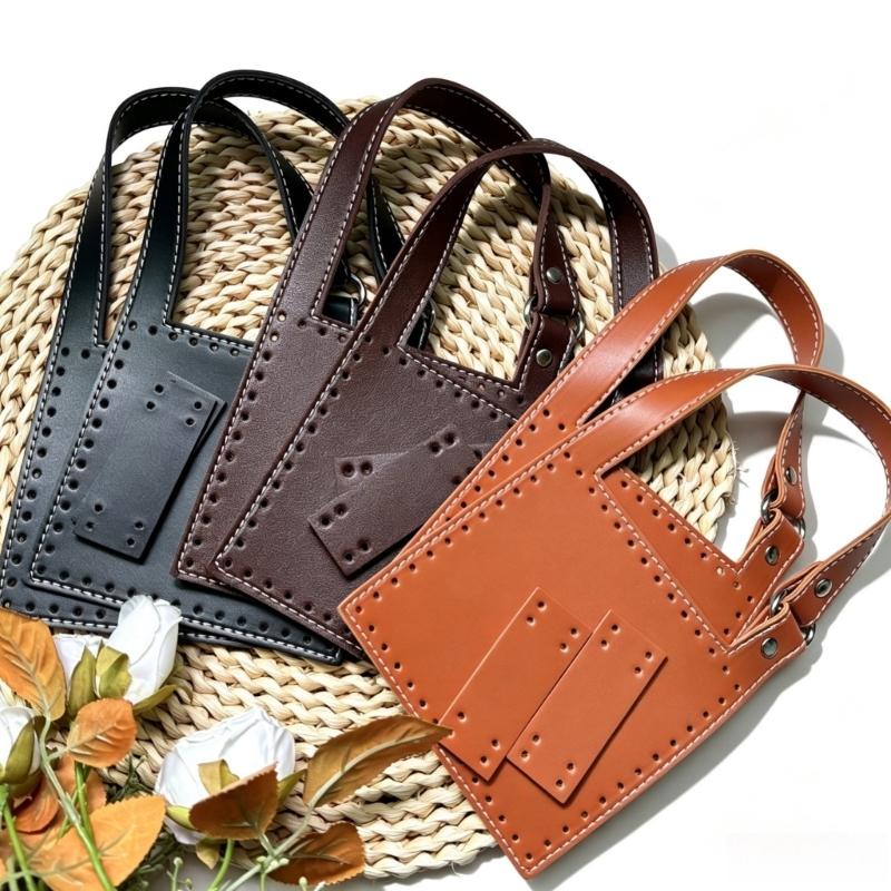 DIY PU Bag Replacement Panel Set with Top Carry Grip and Sewing Ready Edges for Custom Bag Making and DIY Use