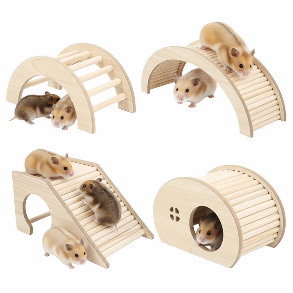 with Hiding Hole Hamster Climbing Ladder  for Guinea Pigs Rats Small Animals