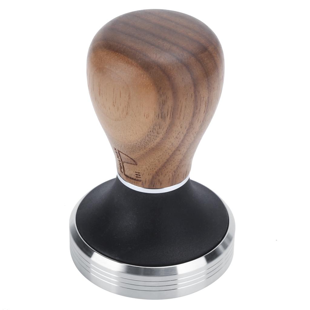 58mm Stainless Steel Flat Coffee Tamper Powder Pressed Hammer with Height Adjustable Wooden