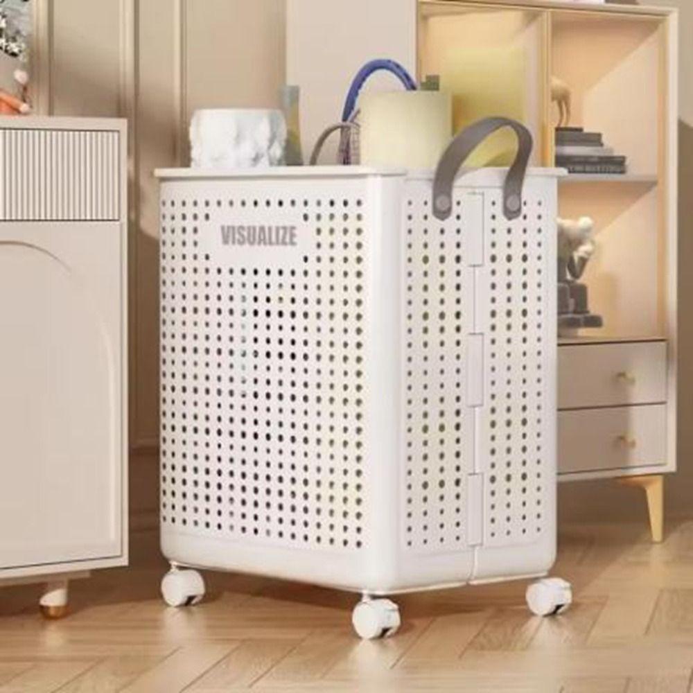 Plastic Narrow Seam Clothes Storage Baskets Space Saving Folding Dirty Clothes Basket  for Home Use
