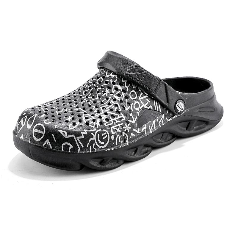 

Летняя обувь для мужчин, шлепанцы, мягкие пляжные нескользящие спортивные мужские шлепанцы на платформе, легкие мужские уличные сандалии для плавания, пара 45 чёрный