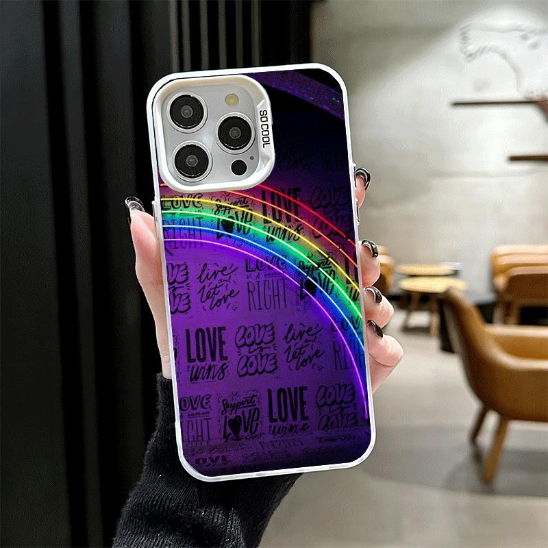 LGBT Rainbow Love Is Love Shockproof Phone Case for iPhone 17 Air 16 16E 15 Pro Max 14 Plus 13 Mini 12 Back Cover Anti Fall Fund