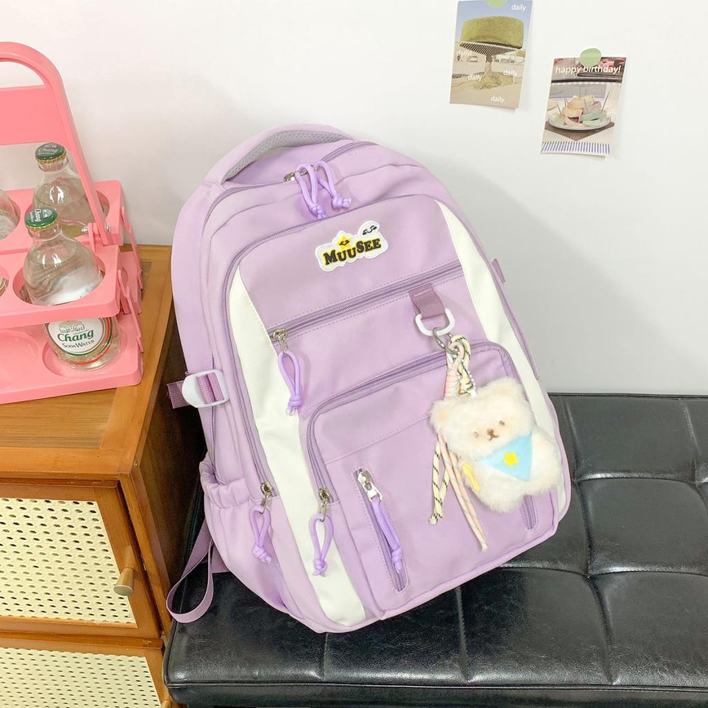 Schoolbagins contrasting color schoolbag women's new Korean version of college style large capacity backpack small fresh versatile girl backpack tide