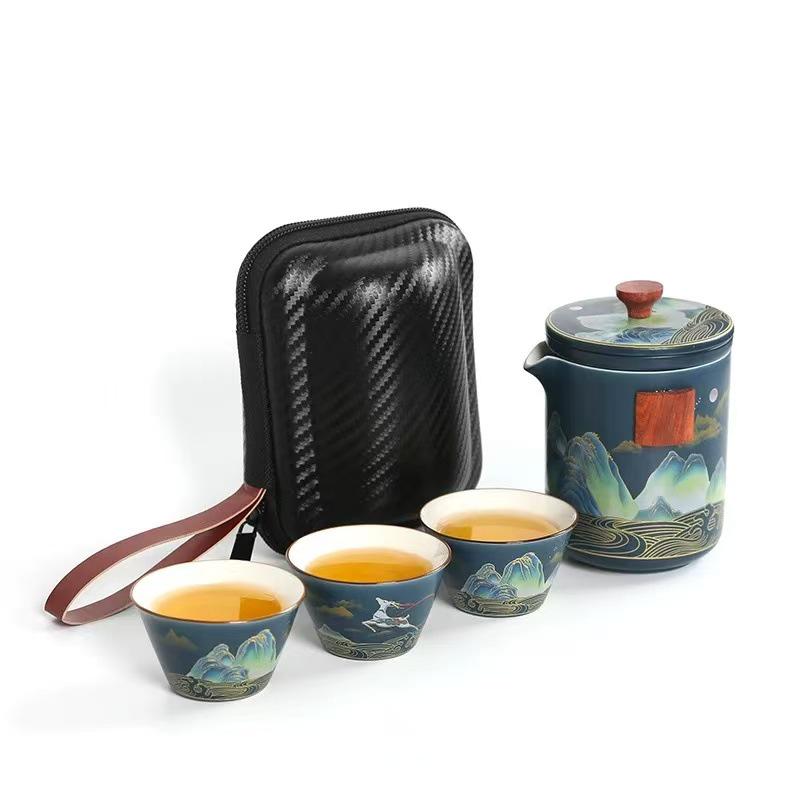 A Thousand Li of Rivers and Mountains Tea Set: Elegant Gift Box for Friends and Elders