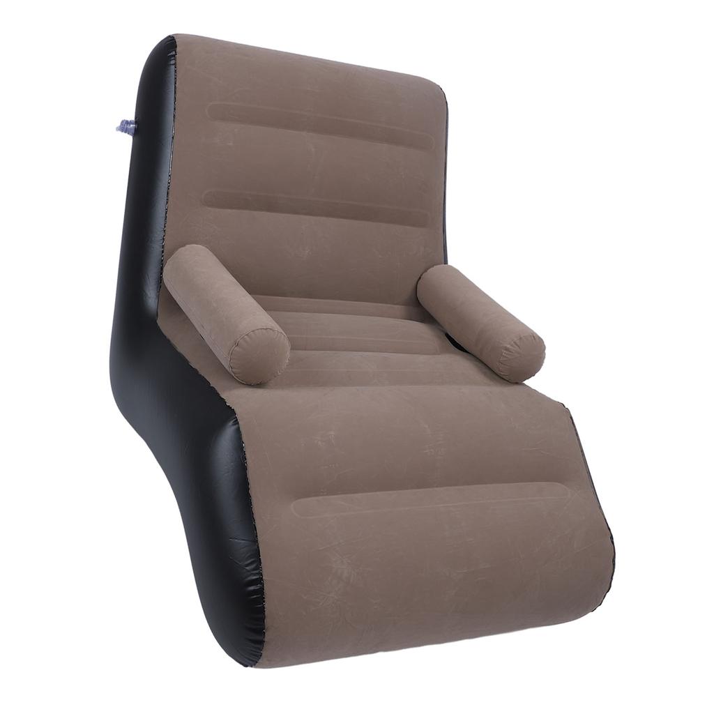 Inflatable Sofa Ergonomic S Shaped Portable Soft Flocking   Blow Up Couch for Home Travel  