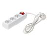 3-socket extension cord 1.5 with grounding and switch, white