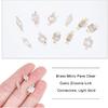 NBEADS 60 Pcs 6 Styles Cubic Zirconia Link Charm, Brass Micro Pave Charms Clear Cubic Zirconia Links, Horse Eye Square Rectangle Trapezoid Round Oval